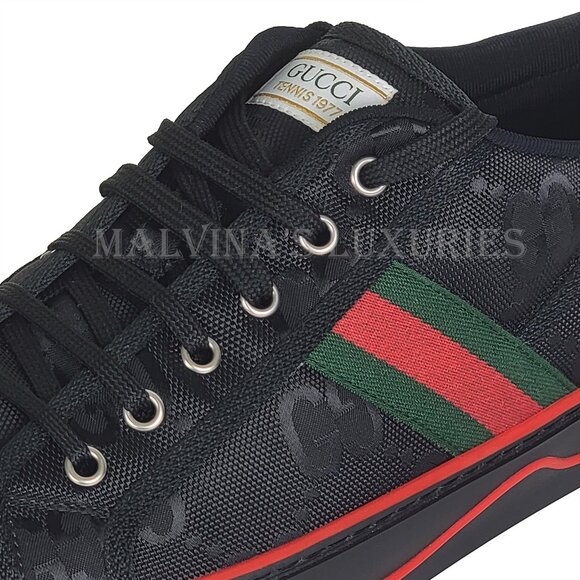 GUCCI MENS SNEAKERS OFF THE GRID TENNIS 1977 LOGO WEB ECONYL SHOES sz 12 12.5 US - Picture 7 of 15
